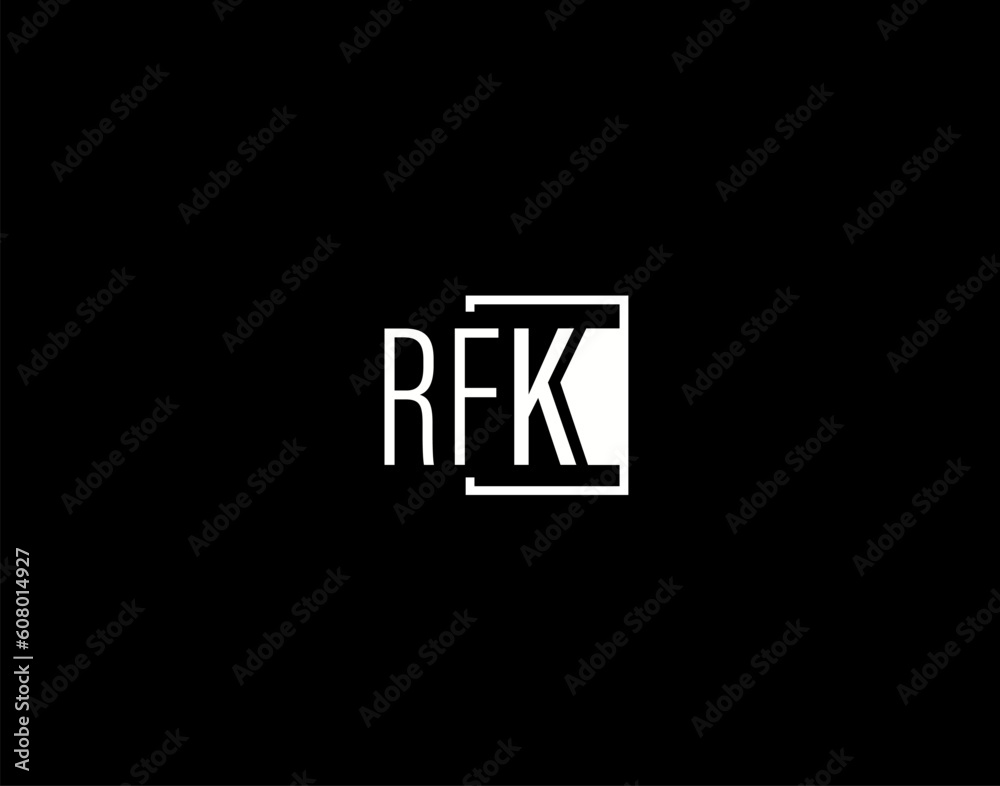 RFK Logo and Graphics Design, Modern and Sleek Vector Art and Icons isolated on black background RFK Logo and Graphics Design, Modern and Sleek Vector Art and Icons isolated on black background