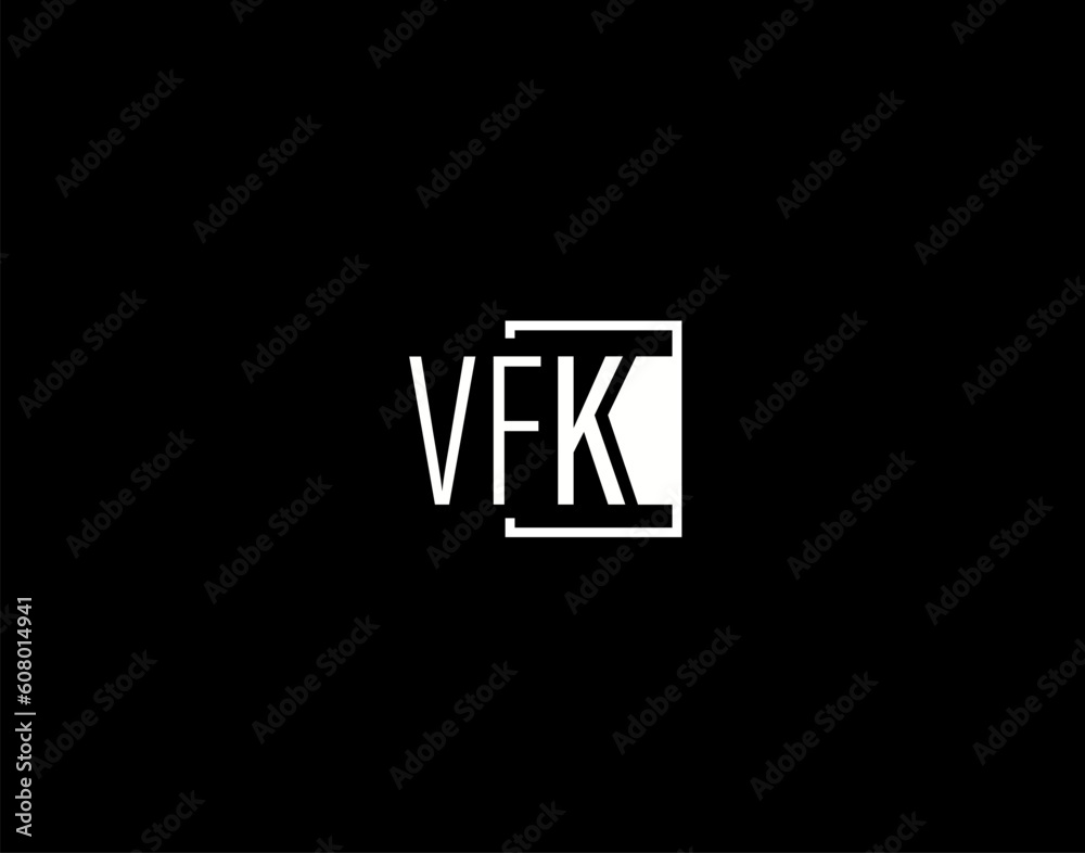 VFK Logo and Graphics Design, Modern and Sleek Vector Art and Icons isolated on black background VFK Logo and Graphics Design, Modern and Sleek Vector Art and Icons isolated on black background