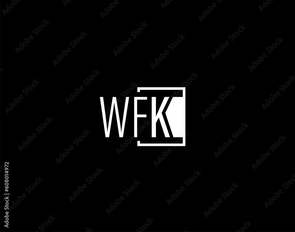 WFK Logo and Graphics Design, Modern and Sleek Vector Art and Icons isolated on black background