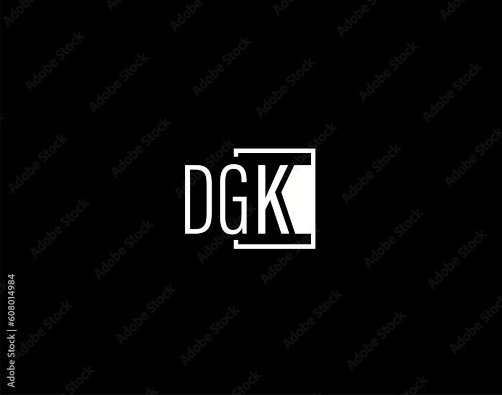 DGK Logo and Graphics Design, Modern and Sleek Vector Art and Icons isolated on black background
