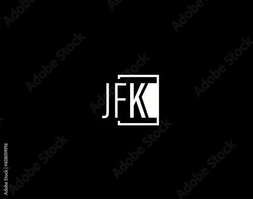 JFK Logo and Graphics Design, Modern and Sleek Vector Art and Icons isolated on black background