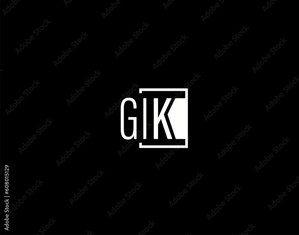 GIK Logo and Graphics Design, Modern and Sleek Vector Art and Icons isolated on black background GIK Logo and Graphics Design, Modern and Sleek Vector Art and Icons isolated on black background