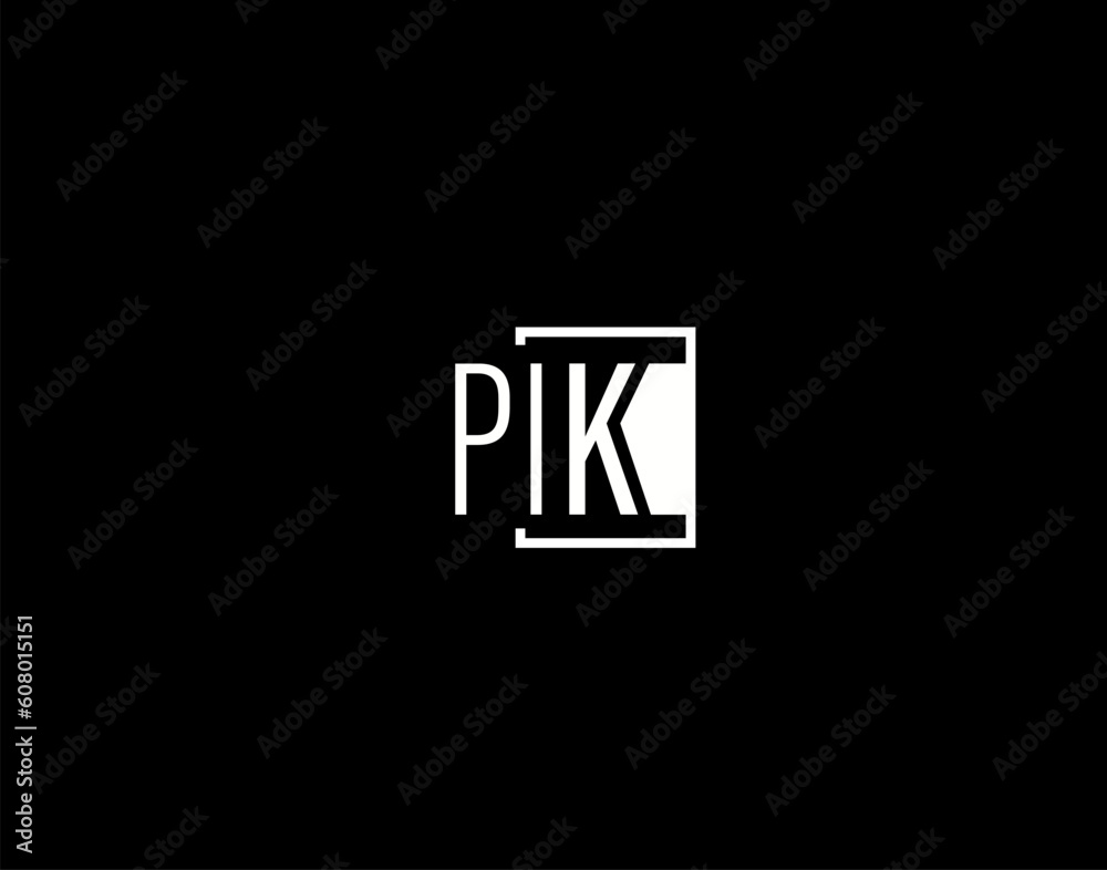 PIK Logo and Graphics Design, Modern and Sleek Vector Art and Icons isolated on black background PIK Logo and Graphics Design, Modern and Sleek Vector Art and Icons isolated on black background