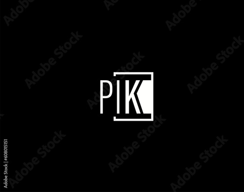 PIK Logo and Graphics Design, Modern and Sleek Vector Art and Icons isolated on black background