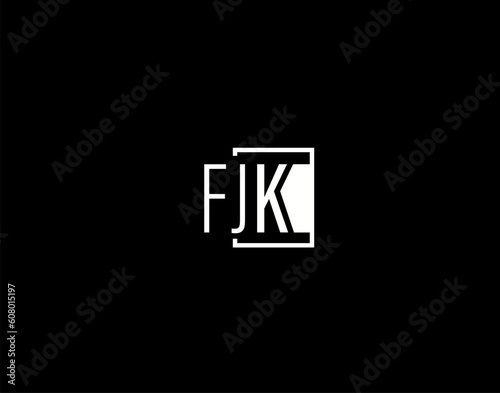 FJK Logo and Graphics Design, Modern and Sleek Vector Art and Icons isolated on black background photo