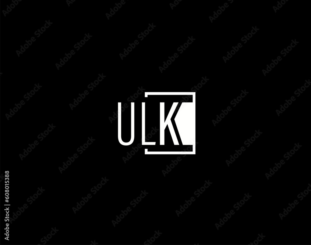ULK Logo and Graphics Design, Modern and Sleek Vector Art and Icons isolated on black background