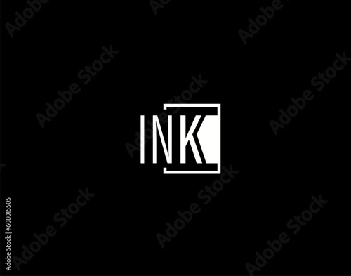 INK Logo and Graphics Design, Modern and Sleek Vector Art and Icons isolated on black background
