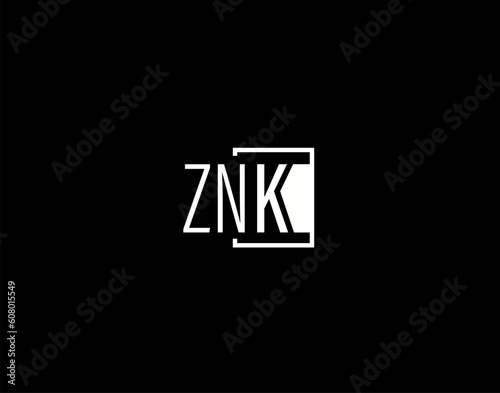 ZNK Logo and Graphics Design, Modern and Sleek Vector Art and Icons isolated on black background © Rubel