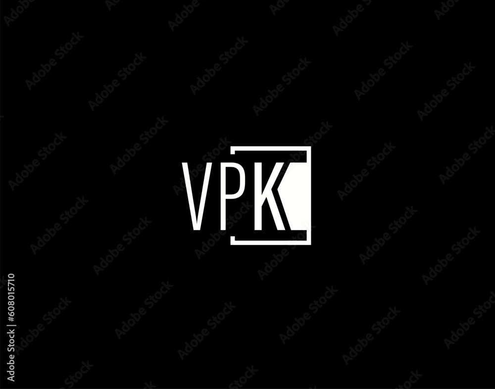 VPK Logo and Graphics Design, Modern and Sleek Vector Art and Icons isolated on black background