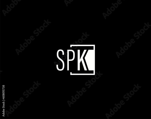 SPK Logo and Graphics Design, Modern and Sleek Vector Art and Icons isolated on black background photo