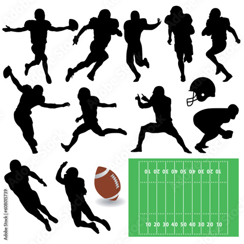 vector set of football players