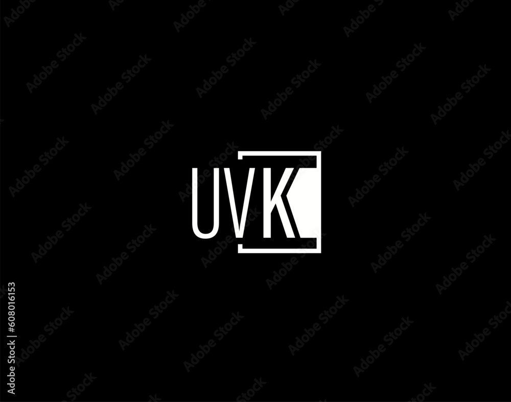 UVK Logo and Graphics Design, Modern and Sleek Vector Art and Icons isolated on black background