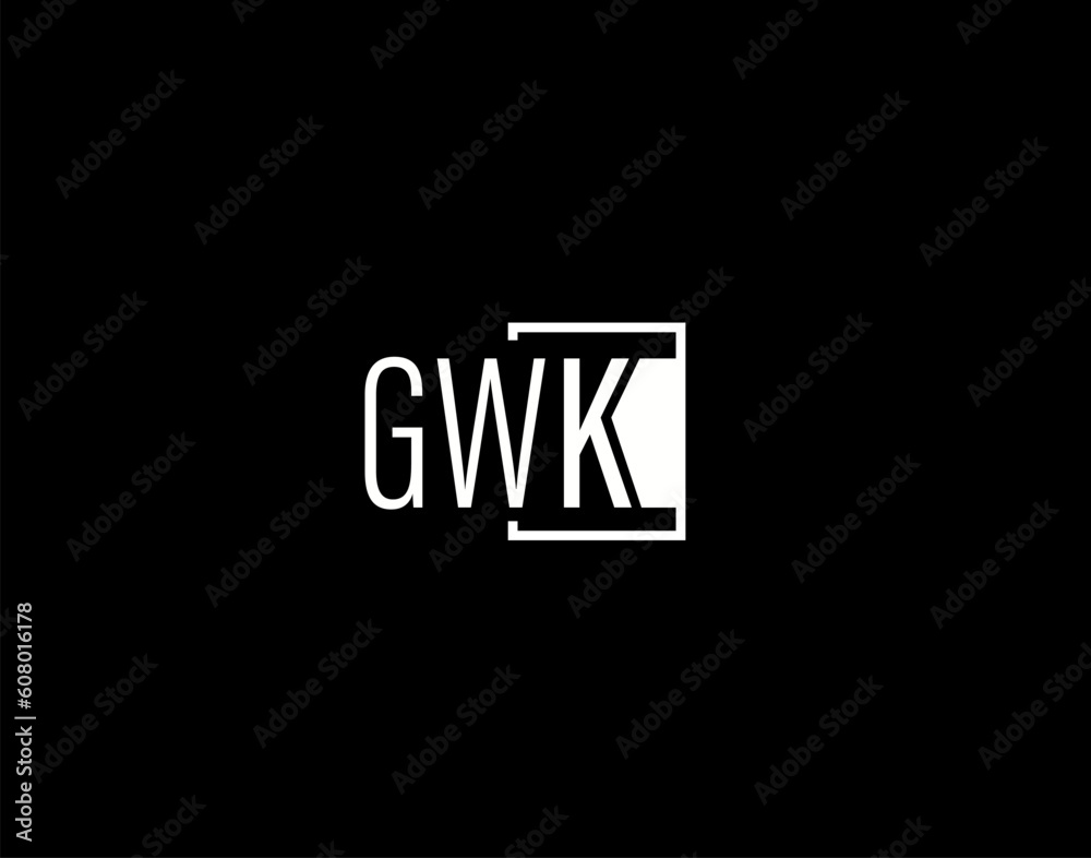 GWK Logo and Graphics Design, Modern and Sleek Vector Art and Icons isolated on black background