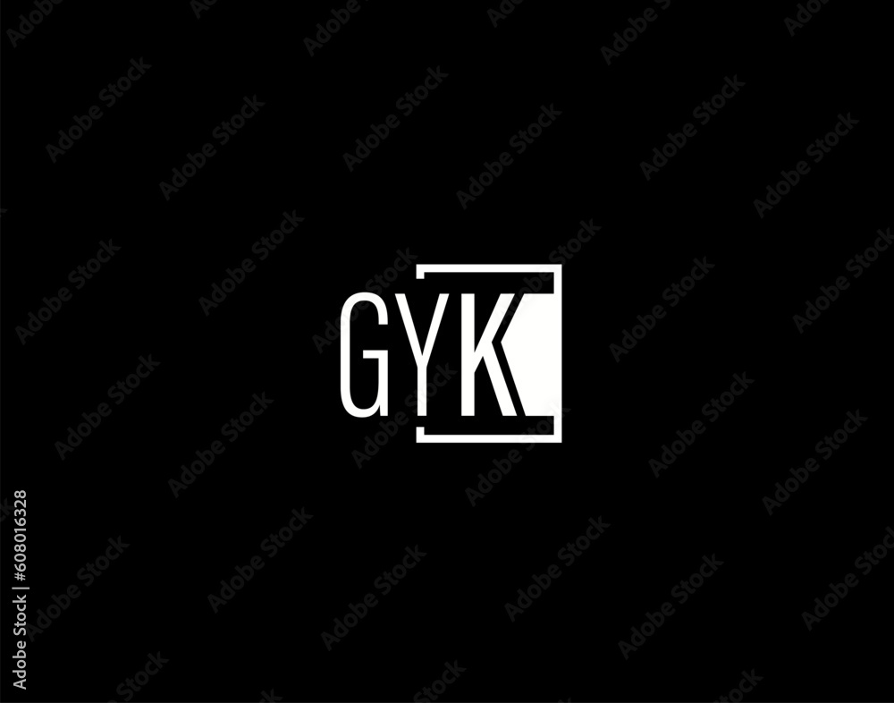 GYK Logo and Graphics Design, Modern and Sleek Vector Art and Icons isolated on black background