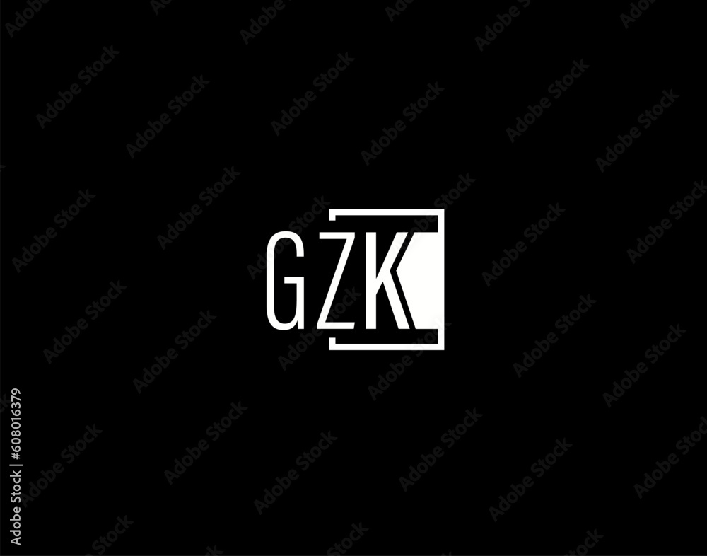 GZK Logo and Graphics Design, Modern and Sleek Vector Art and Icons isolated on black background GZK Logo and Graphics Design, Modern and Sleek Vector Art and Icons isolated on black background