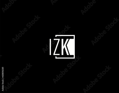 IZK Logo and Graphics Design, Modern and Sleek Vector Art and Icons isolated on black background