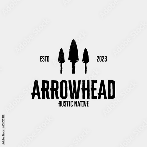 Creative rustic native arrowhead logo design vector concept illustration idea