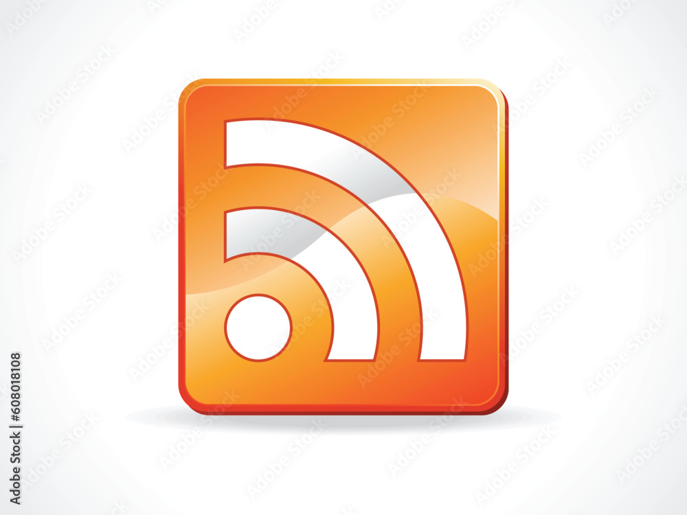 abstract glossy feed icon vector illustration
