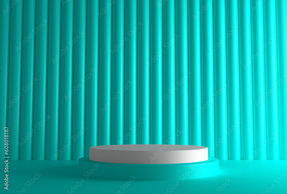 Abstract 3d rendering placing the product with copy space. Modern blue round podium with geometric background. Concept of design for product display. Abstract 3d rendering placing the product with copy space. Modern blue round podium with geometric background. Concept of design for product display.