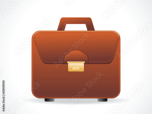 abstract glossy briefcase icon vector illustration