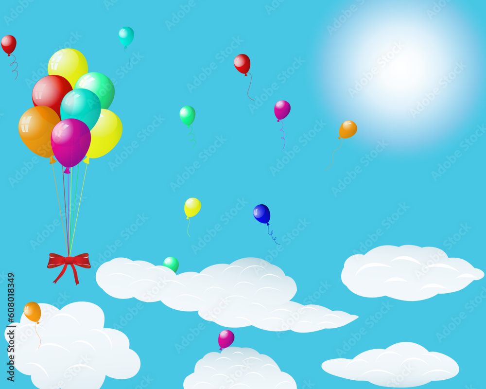Beautiful balloons in the air. Vector illustration. Beautiful balloons in the air. Vector illustration.