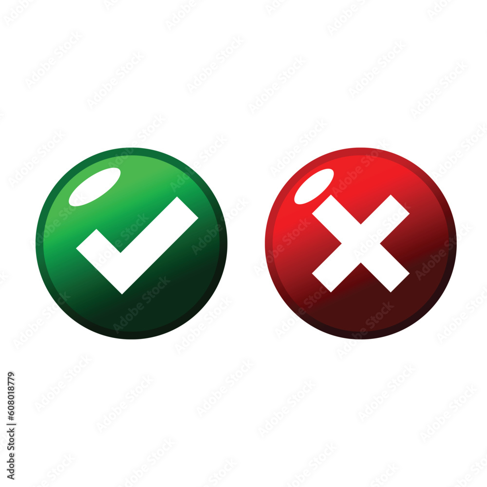 Green and red web buttons Green and red web buttons