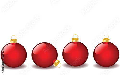 Christmas balls on white background