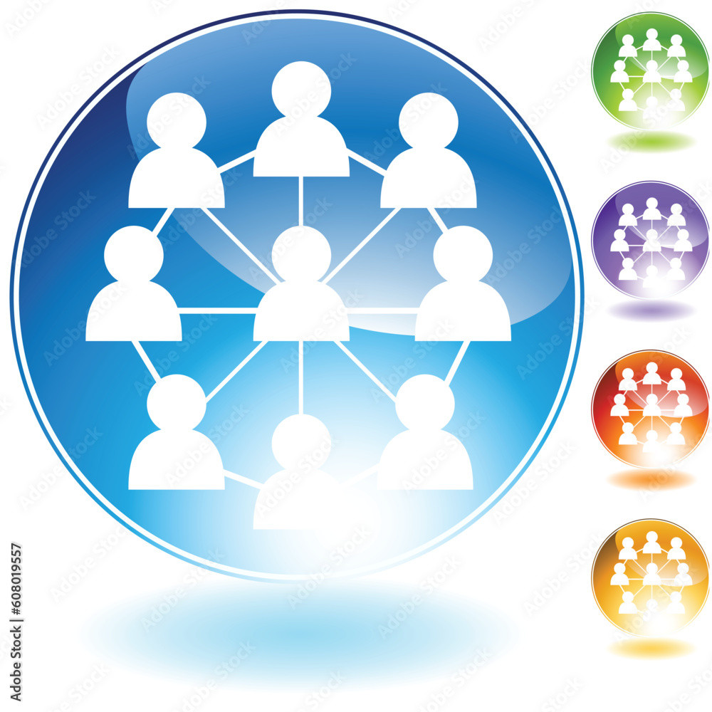 Extended network crystal icon isolated on a white background. Extended network crystal icon isolated on a white background.