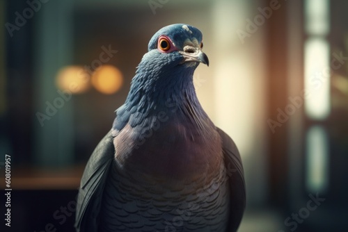 Cute dove, animal love concept. Background with selective focus. AI generated, human enhanced