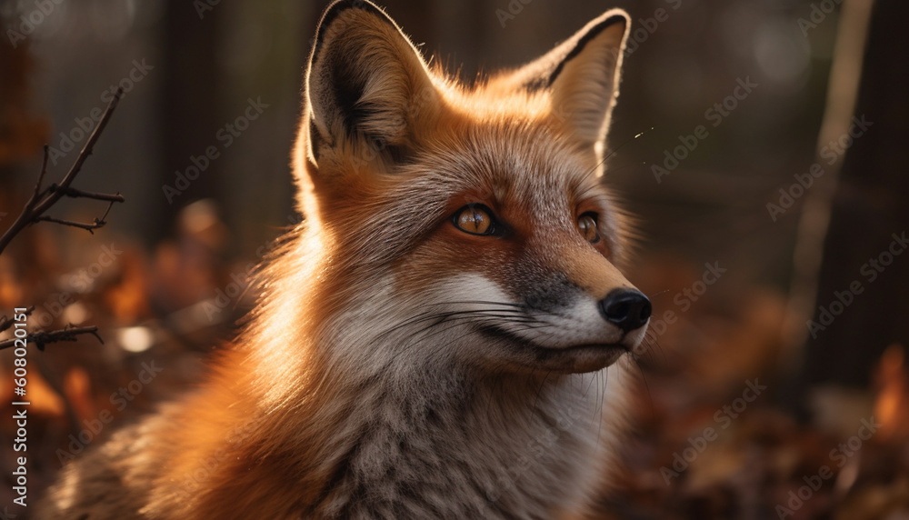 Fototapeta premium red fox vulpes generative art