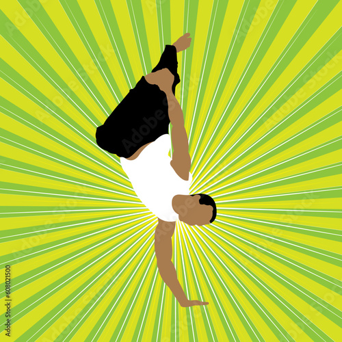 isolated fighter silhouette, vector illustration