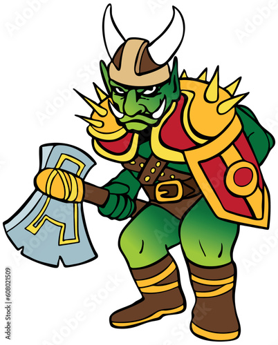 Cartoon image of an orc.