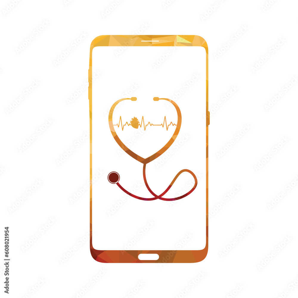 Pharmacy Medical Stethoscope Hospital Vector With Mobile Phone Illustration Pharmacy Medical Stethoscope Hospital Vector With Mobile Phone Illustration
