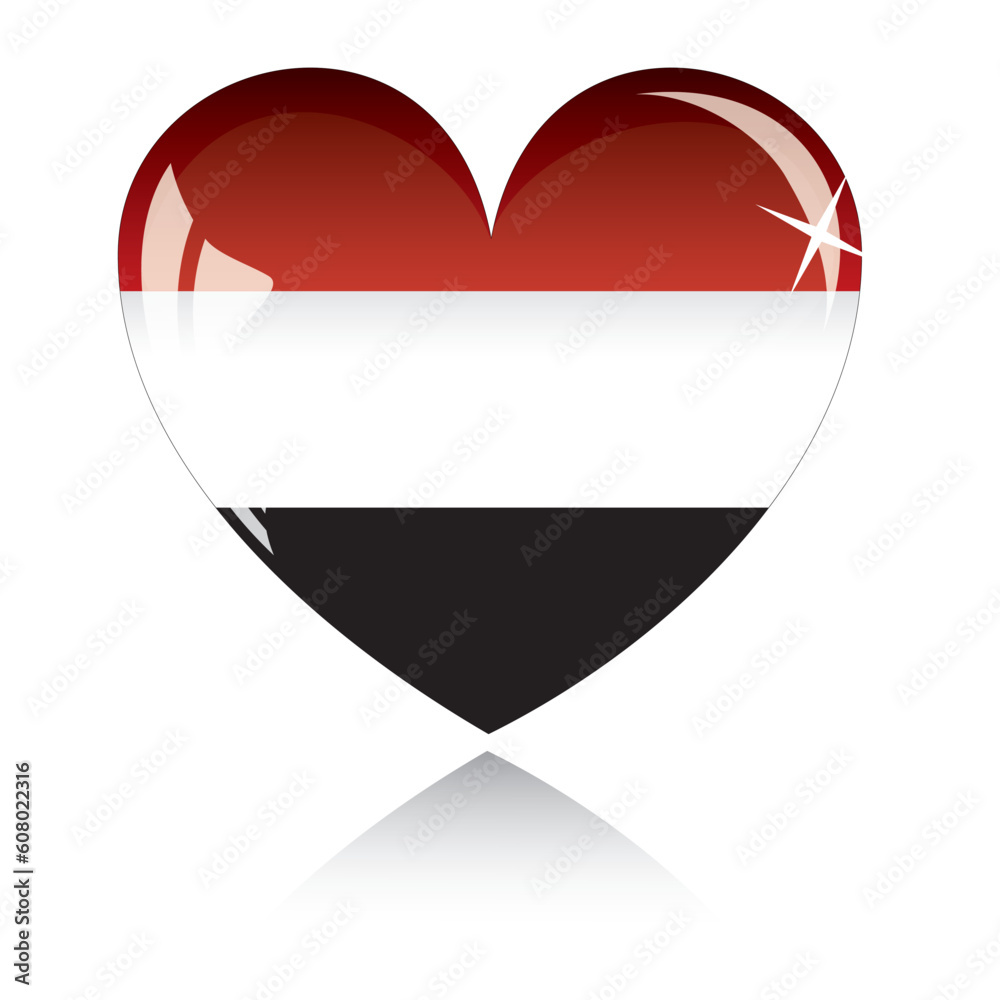 Vector heart with Egypt flag texture isolated on a white background. Vector heart with Egypt flag texture isolated on a white background.