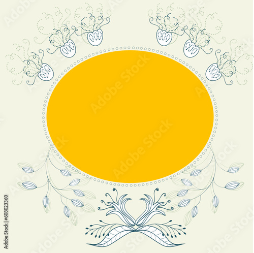 Colorful frame with floral ornament