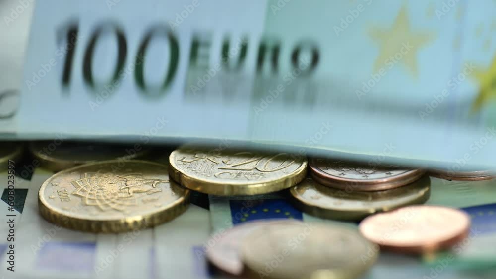 counting money. One hundred euro bills close-up.Cash payments and expenses. High quality 4k footage