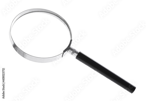 Magnifying glass with handle isolated on white