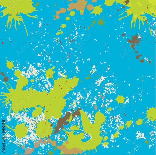 Colour abstract stains on a blue background. Vector