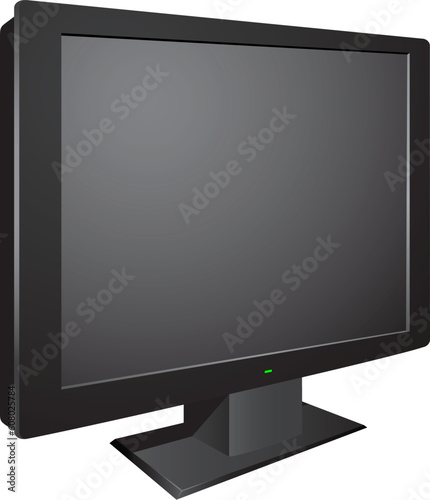 Modern black 3d tv isolated on the white background