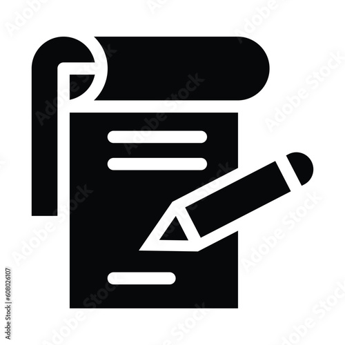 essay glyph icon illustration vector graphic