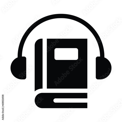 audiobook glyph icon illustration vector graphic