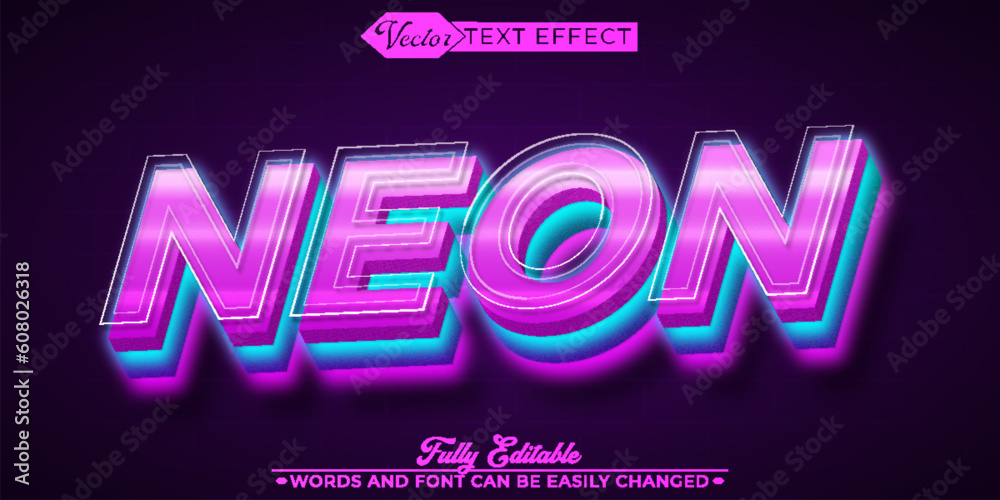 Modern Neon Editable Text Effect Template
