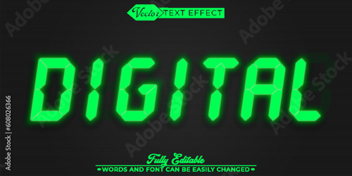Digital Clock Editable Text Effect Template