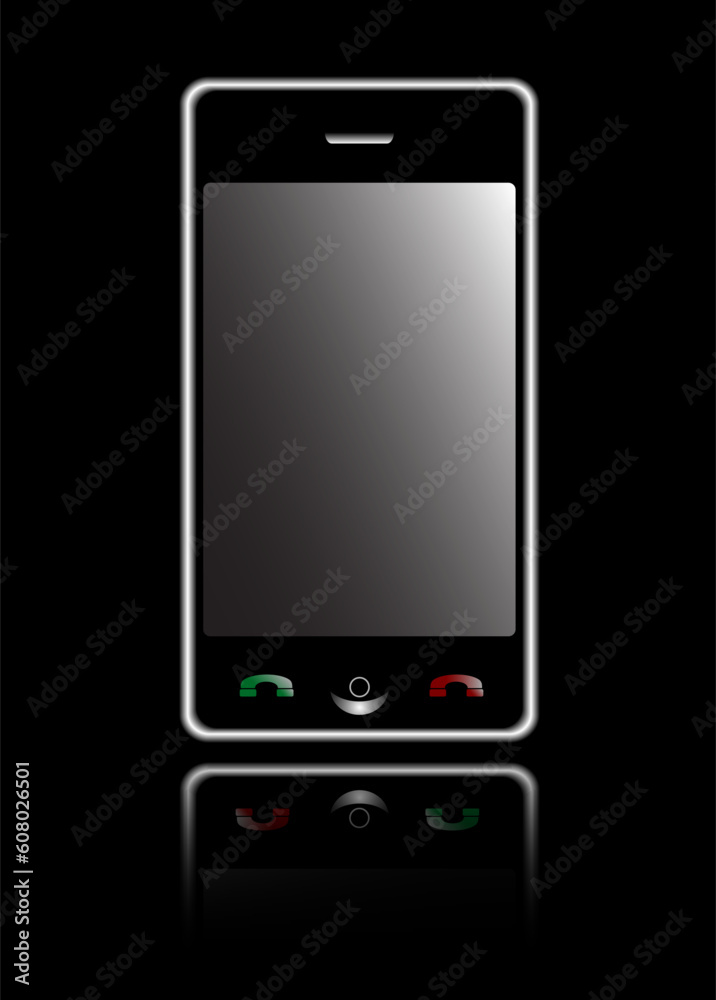Smartphone with touch screen. Vector art in Adobe illustrator EPS format. The different graphics are all on separate layers so they can easily be moved or edited individually. Smartphone with touch screen. Vector art in Adobe illustrator EPS format. The different graphics are all on separate layers so they can easily be moved or edited individually.