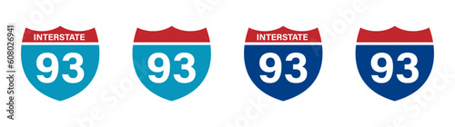 Interstate 93 highway vector signs photo