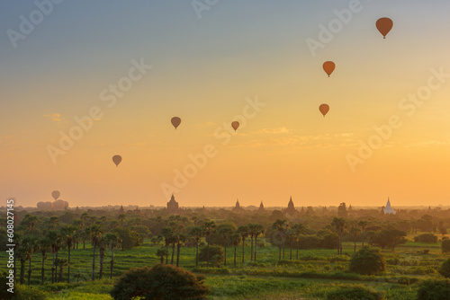 Bagan, Myanmar with Balloons
