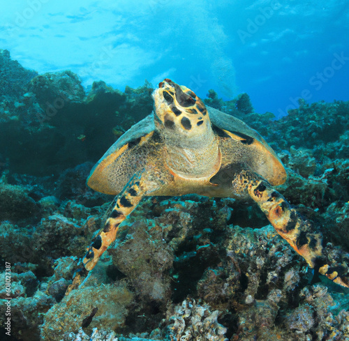 Hawksbill sea turtle in the Red Sea