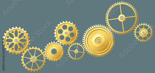 Gold gears chain