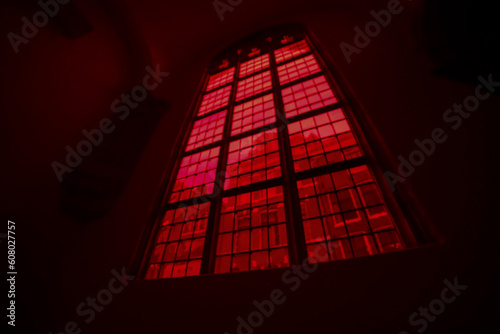 Window inside the Oude Kerk in Amsterdam
