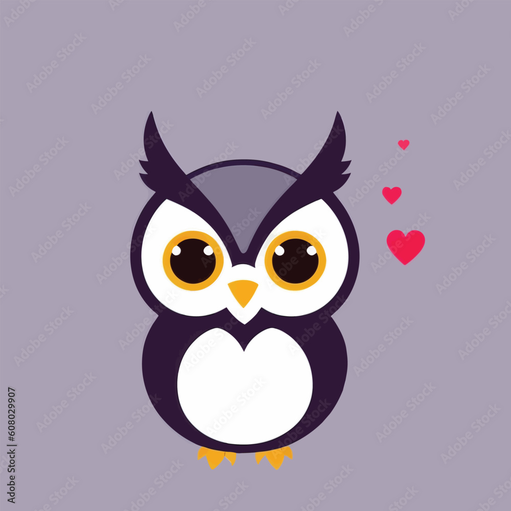Cute Vector owl illustration or icon Cute Vector owl illustration or icon